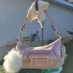 Coach Poppy Groovy Pinkish lavenderish shimmering metallic handbag #16284